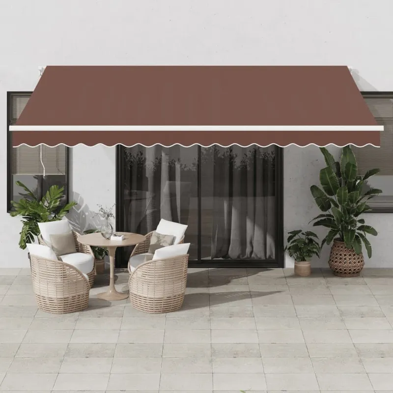Markise Manuell mit LED Braun 450x350 cm