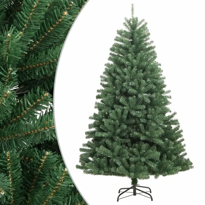 Sapin de Noël artificiel à charnières avec support vert 180 cm