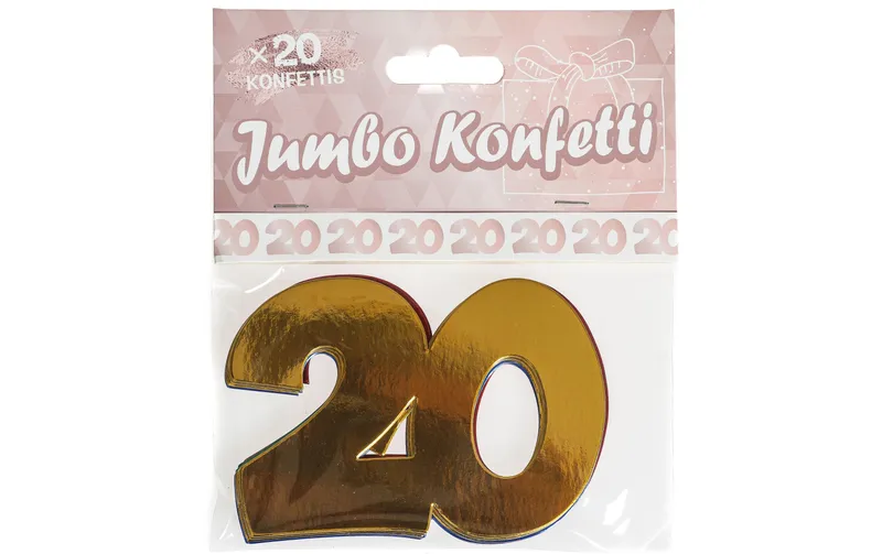 Trendcompany Konfetti 20. Geburtstag 7.5 x 10 cm, multicolore, 20 pièces