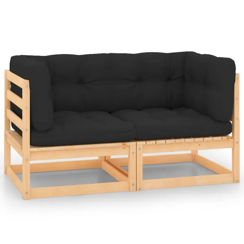 Garten-Ecksofas mit Kissen 2 Stk. legno massiccio pino