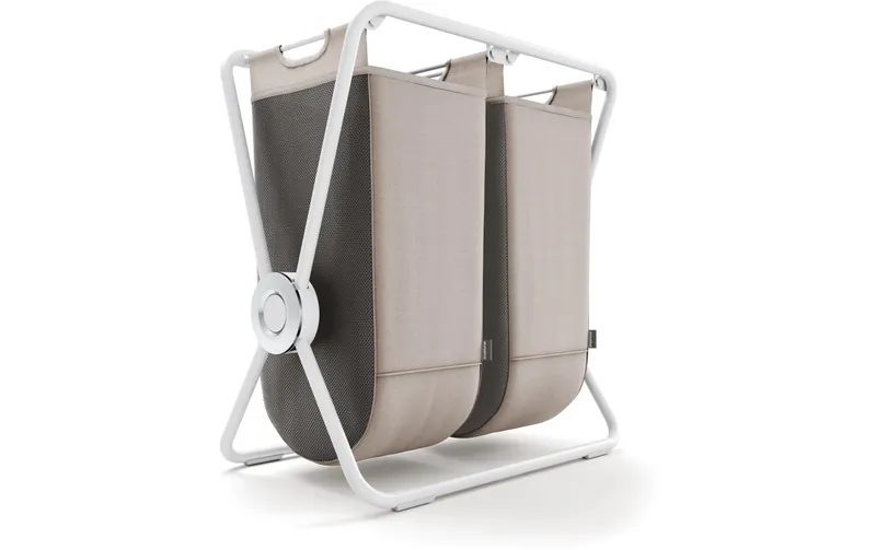 Simplehuman Wäschekorb Double 2 x 70 l, bianco / Beige