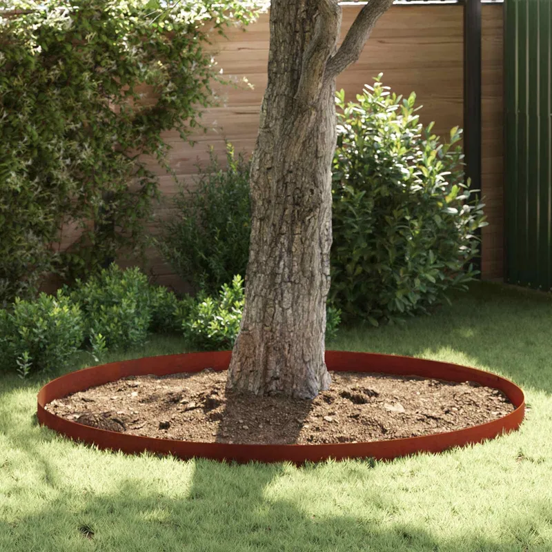 Bordure de Pelouse 450 x 15 cm Acier patiné Rouillé