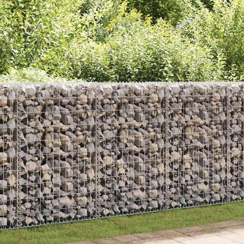 Mur à gabion avec couvercles Acier galvanisé 100x20x100 cm