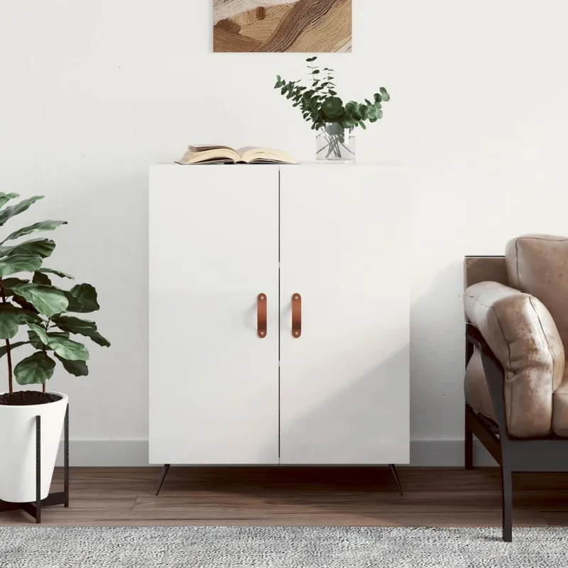 Sideboard Hochglanz-bianco 69,5x34x90 cm derivato del legno