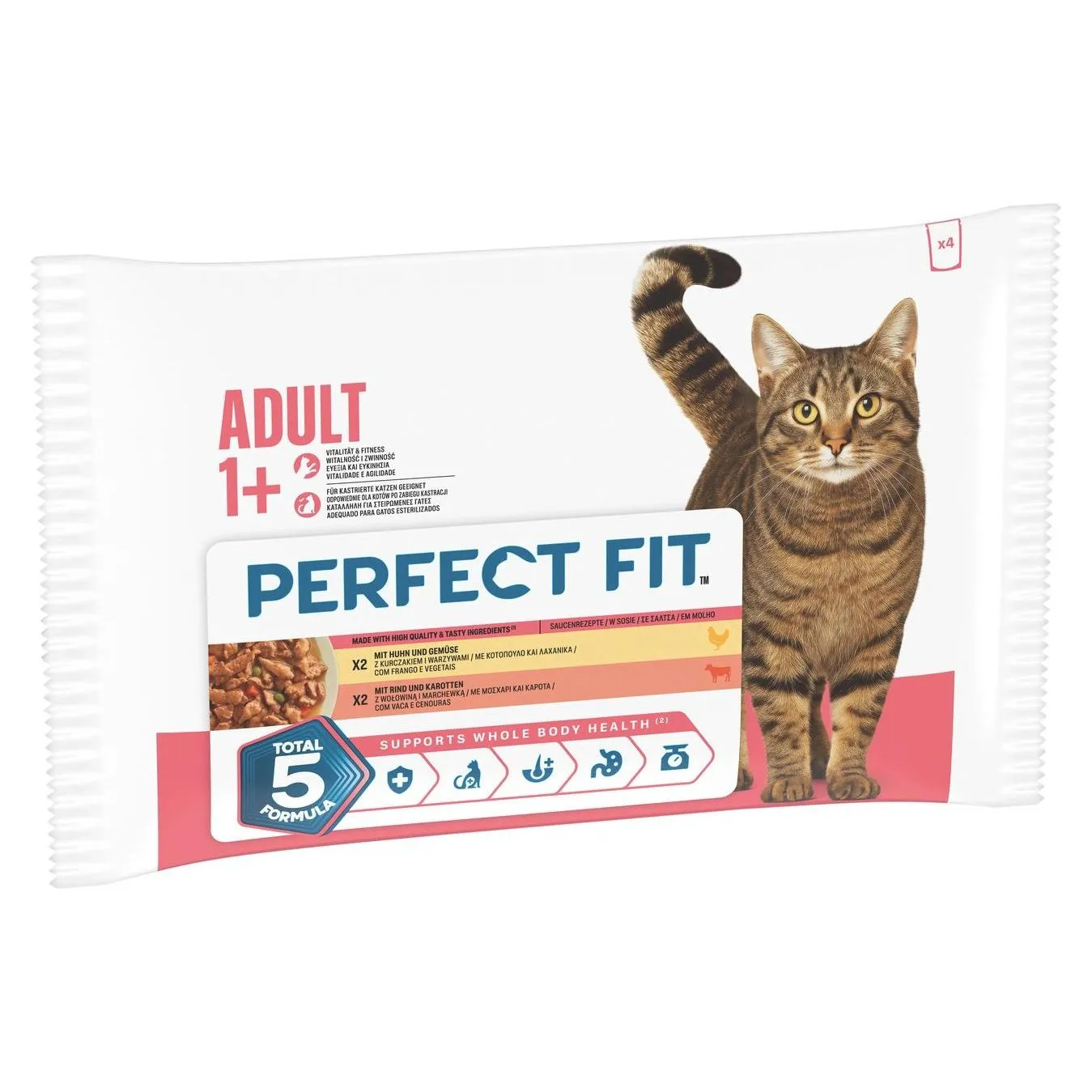 Perfect Fit Nassfutter Huhn und Rind Sauce 4 x 85 g
