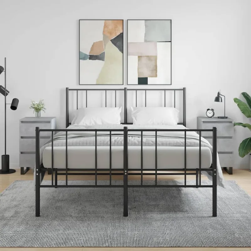 Nachttische 2 Stk. Betongrau 40x35x69 cm engineered wood