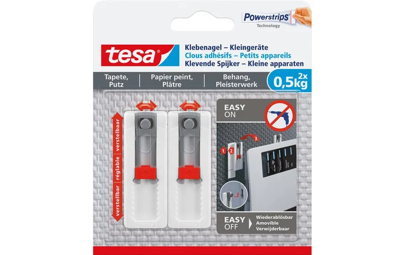 tesa Klebenagel Nagel für Tapete & Putz 0.5 kg, Weiss