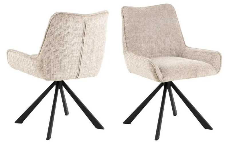 AC Design Stuhl Eddie 2 pièces, Beige