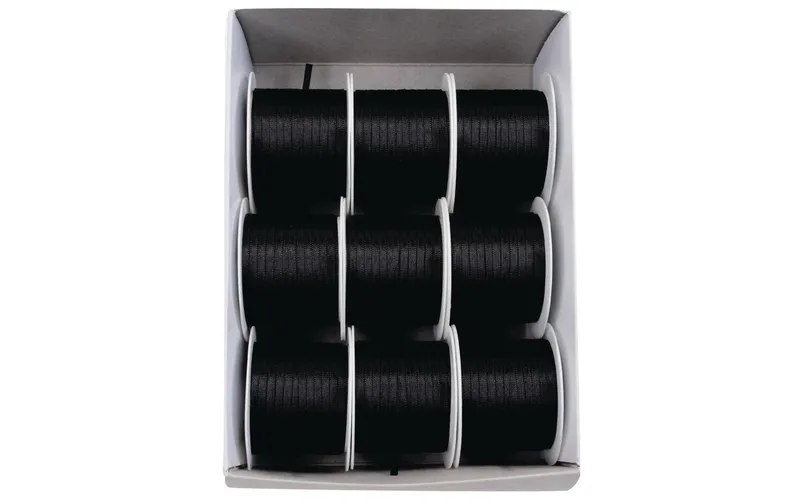 GOLDINA Satinband Doppelsatin-Band 3 mm x 10 m, Schwarz