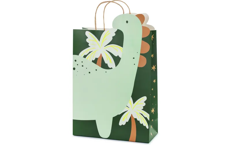 Partydeco Geschenktasche Dinosaurier 10 x 24 x 37 cm, Grün