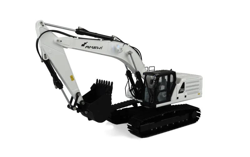 Amewi Kettenbagger G101H, Vollmetall, Hydraulik, white 1:16, RTR
