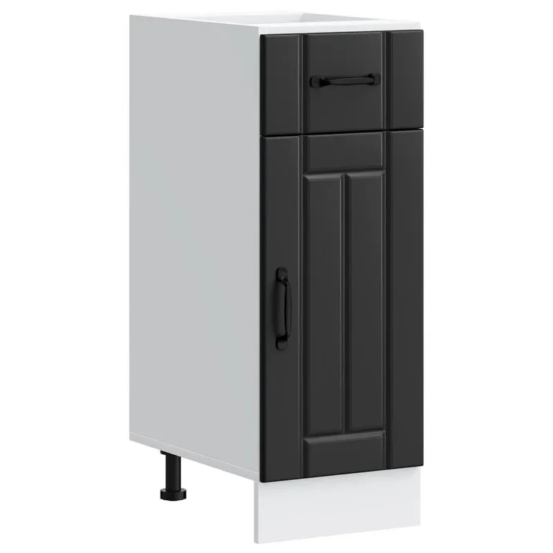 Küchen-Unterschrank Lucca Schwarz Holzwerkstoff