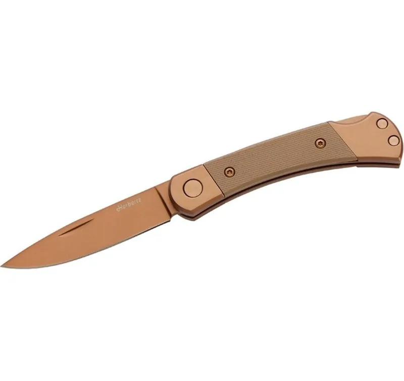 Herbertz Taschenmesser Titanbeschichtung Rosengold D2, Small, Sand