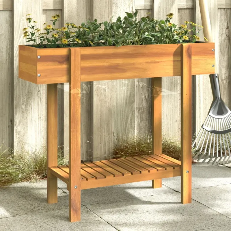 Hochbeet 90x30x75 cm solid acacia wood