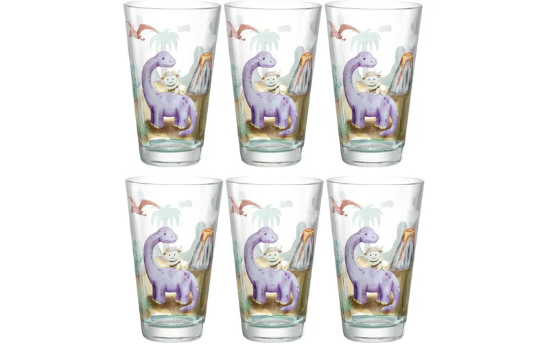 LEONARDO Kindertrinkglas Avventura 300 ml, 6 pièces, Dinosaurier