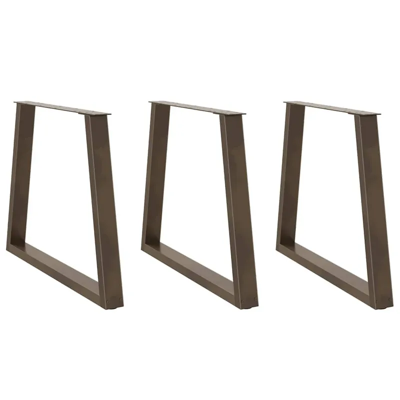 Pieds de table à manger en forme de V 3 pièces Acier naturel 70 x (72-73,3) cm
