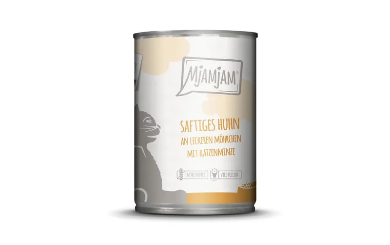 Mjamjam Nassfutter Dose Huhn & Mörchen, 400 g
