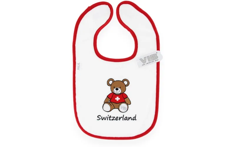 Very Important Baby Lätzchen Bär + Switzerland Weiss/Rot