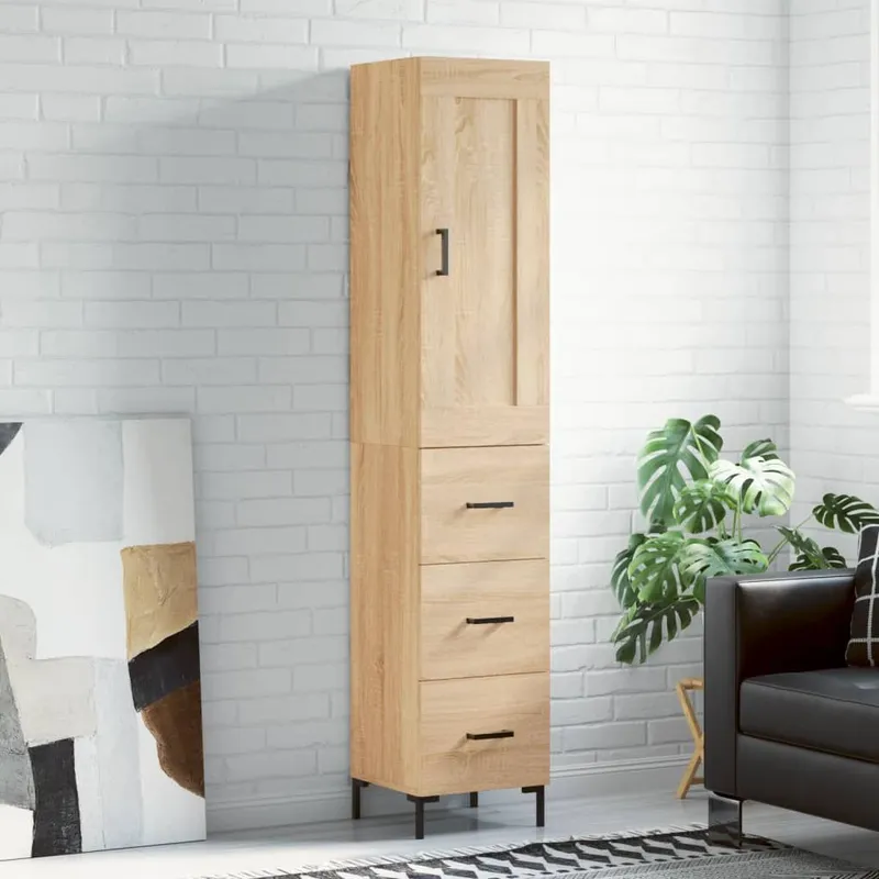 Highboard Sonoma-Eiche 34,5x34x180 cm derivato del legno