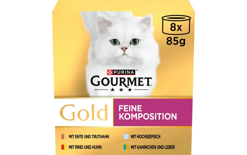 Purina Gourmet Nassfutter Gold Feine Komposition 8 x 85 g
