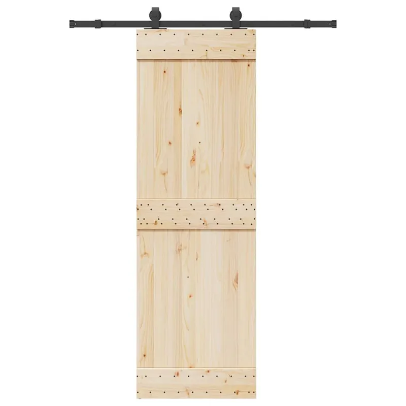 Schiebetürbeschlag-Set 152,5 cm Stahl Schwarz
