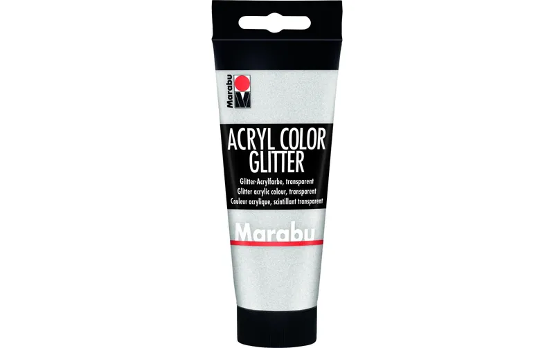 Marabu Acrylfarbe Acryl Color Glitter Silber transparent