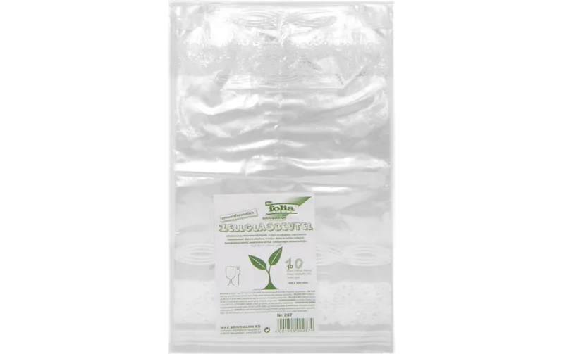 Folia Klarsichttüte Bio mit Boden 180 x 300 mm, 10 Stück