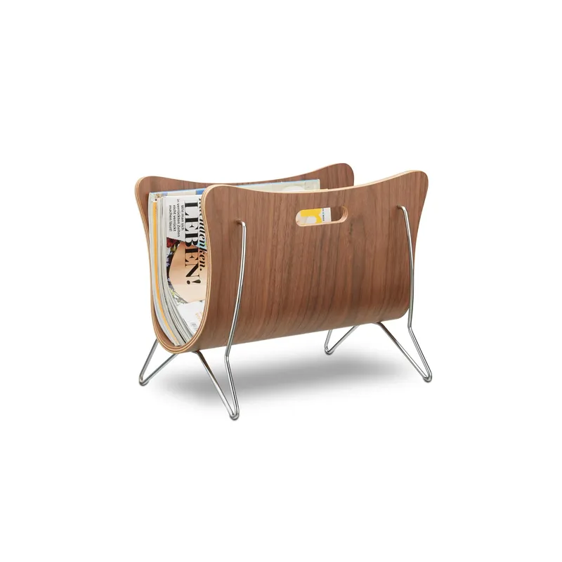 relaxdays Zeitungsständer Silber/brown