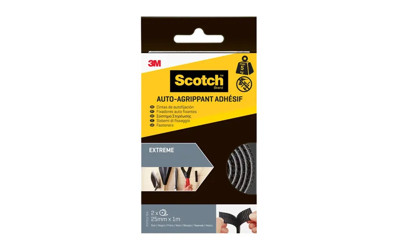 Scotch Klettbandverschluss Extreme, 25 mm x 75 mm black