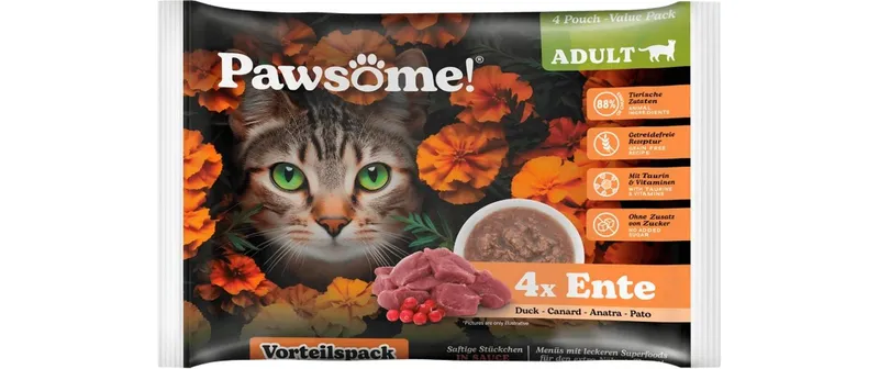Pawsome Cat Superfood Adult Ente 4 x 85 g