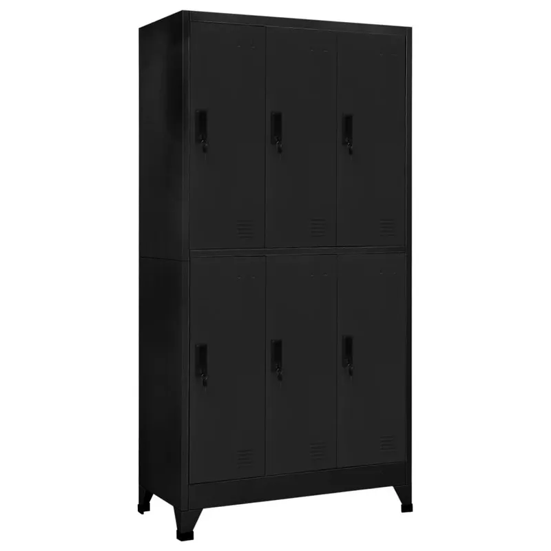 Schließfachschrank nero 90x45x180 cm Stahl