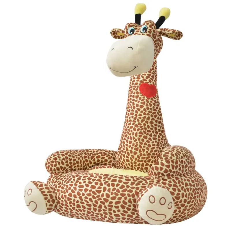 Plüsch-Kindersessel Giraffe marrone