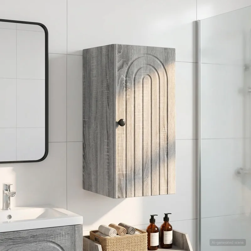 Badezimmer-Wandschrank ALKMAAR Sonoma-Grau 30 x 31 x 59 cm