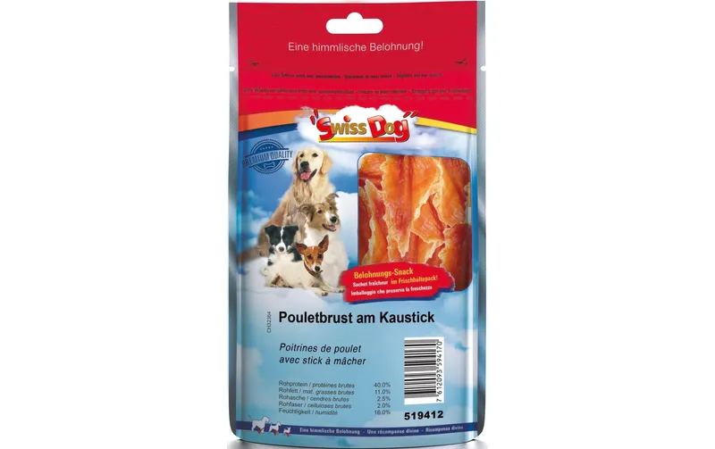 SwissDog Kausnack Pouletbrust am Kaustick, 300 g