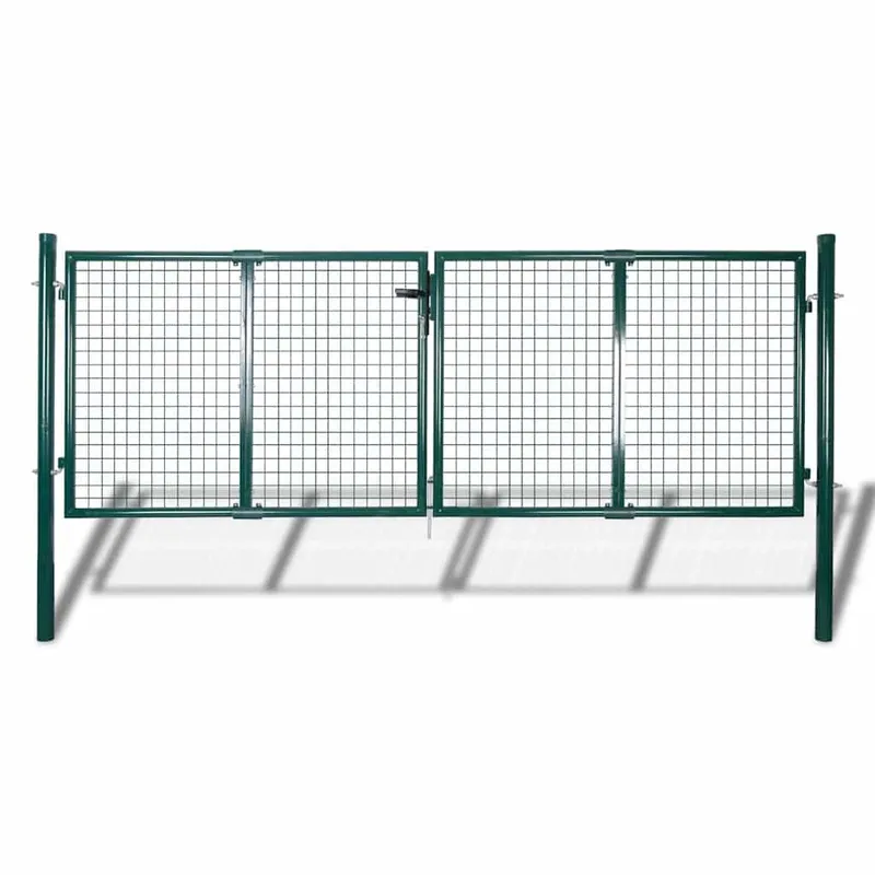 Portail de clôture en acier 300 x 125 cm vert