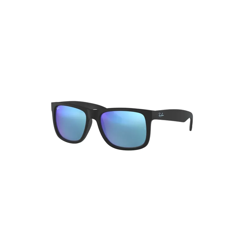 Ray-Ban Ray-Ban JUSTIN RUBBER BLACK Sonnenbrille, Lens BLUE FLASH