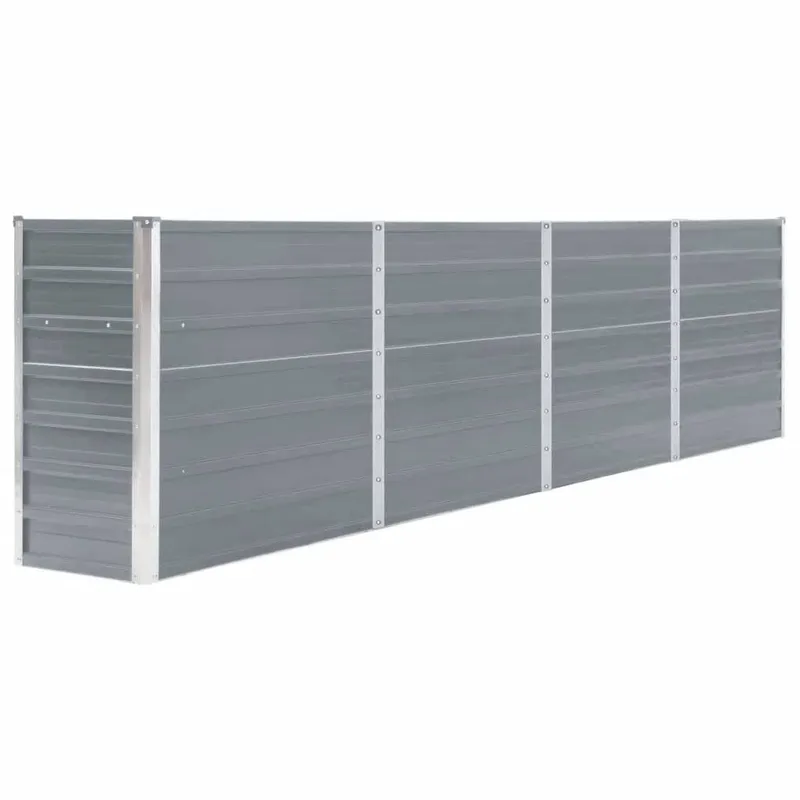 Hochbeet 320 x 40 x 77 cm Verzinkter Stahl grigio