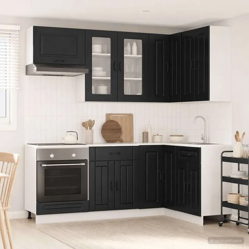 Kücheneinheit KALMAR 8 stk. nero derivato del legno