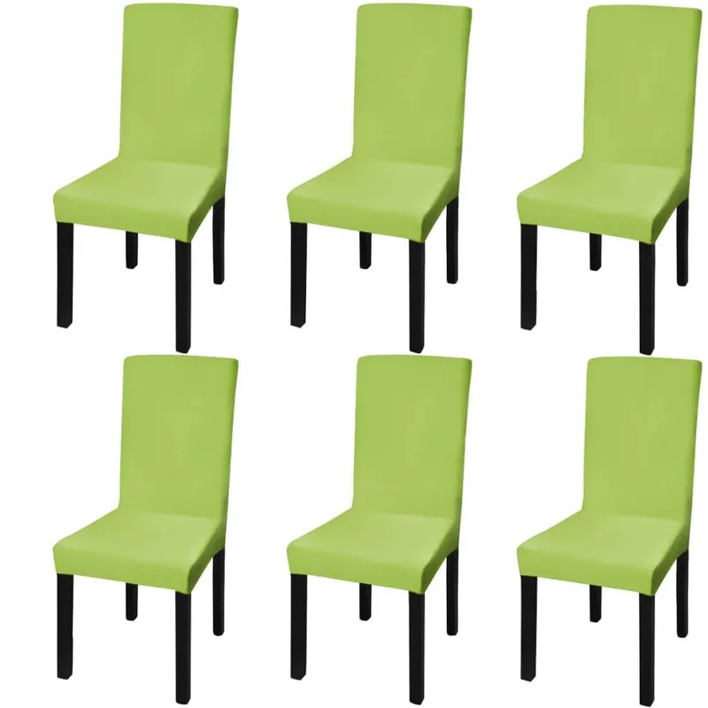Stretch-Stuhlhussen Gerade 6 Stk. green