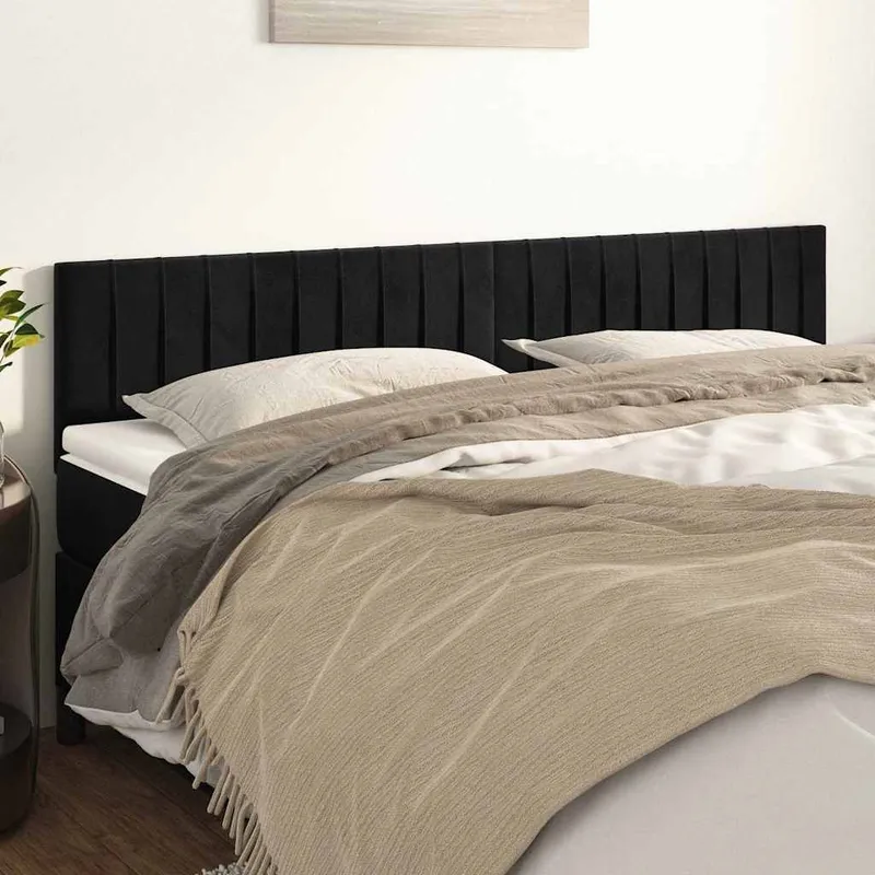 Kopfteile nero 160x5x78/88 cm Samt