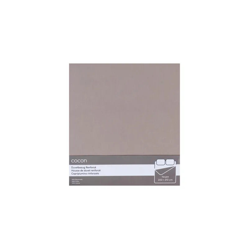 COCON Housse de couette Renforcée 200 x 210 cm, Taupe