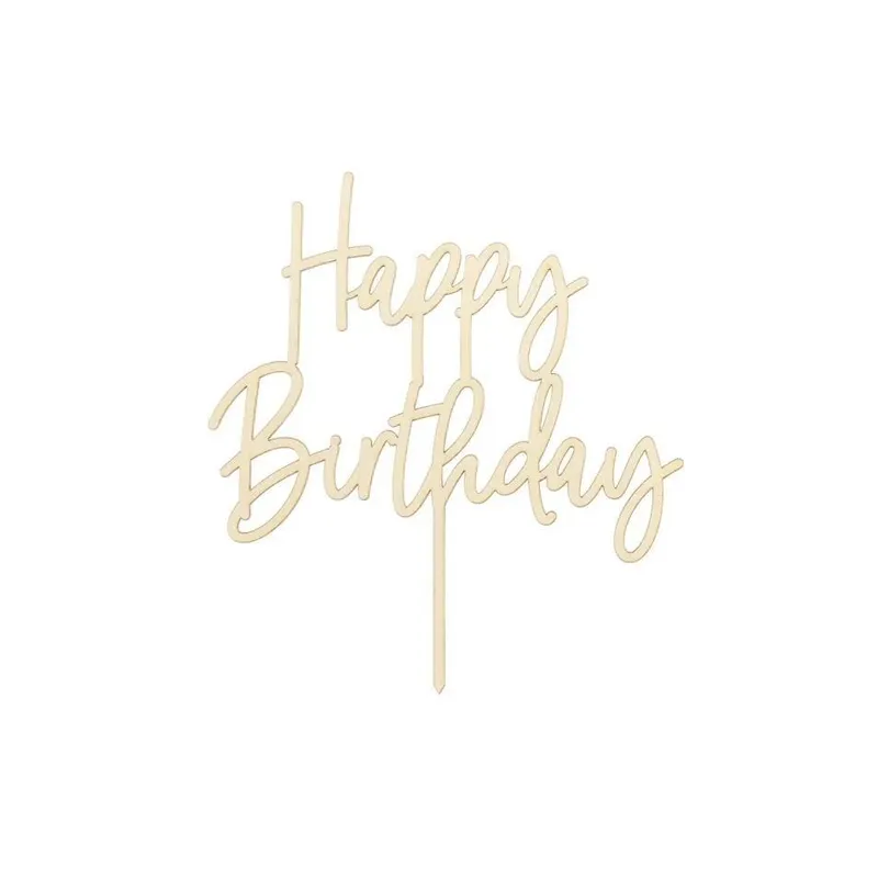 Partydeco Happy Birthday Holz 15 x 16.5 cm