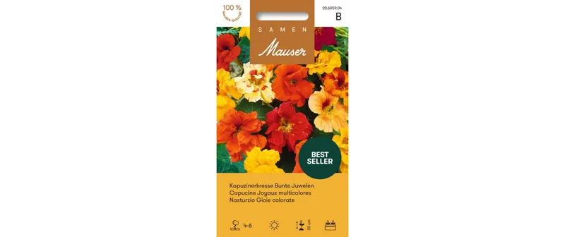 Samen Mauser Essbare Blüten Kapuzinerkresse Bunte Juwelen