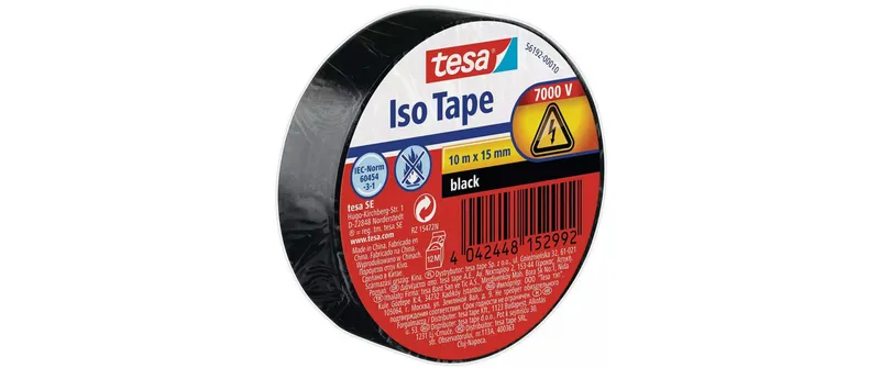 tesa Isolierband -Set Iso Tape, 15 mm x 10 m, 5 Rollen, nero
