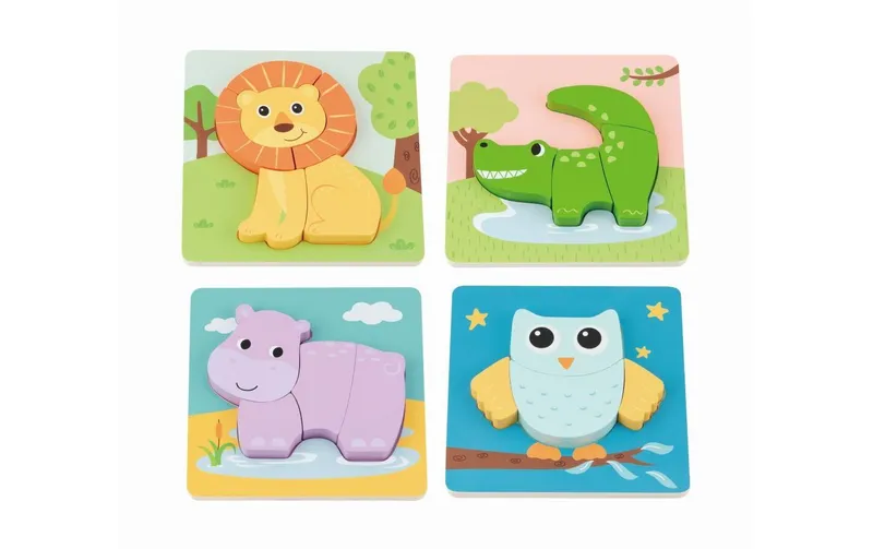 Spielba Holzspielwaren Puzzle-Set avec 4 Tieren