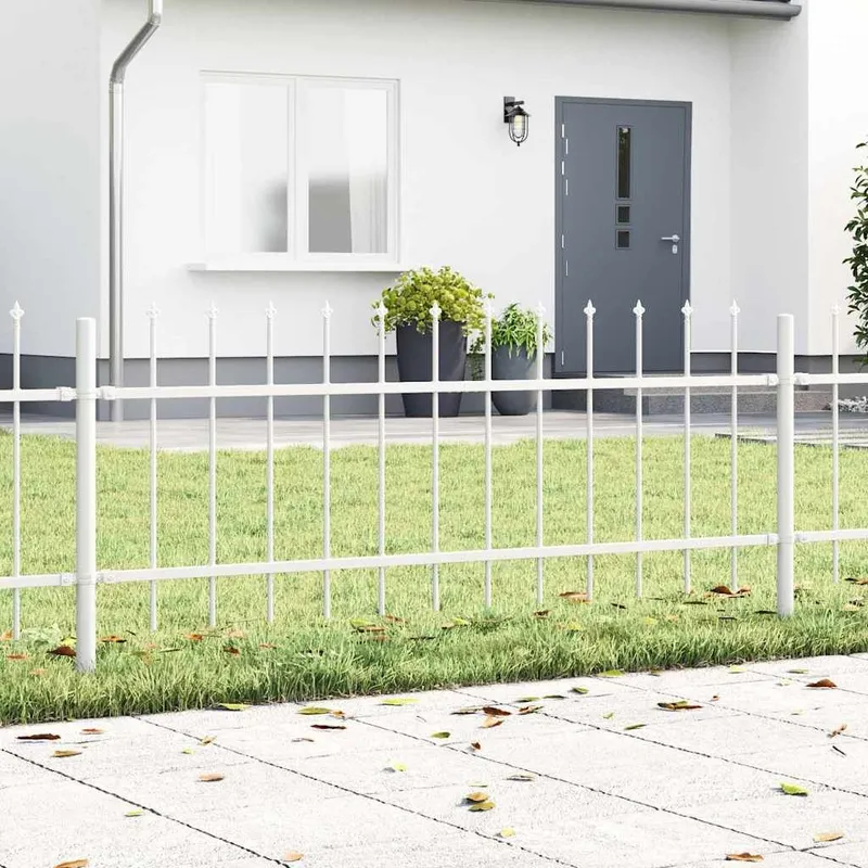 Gartenzaun WOERDEN 9 stk. 15,3 x 0,6 m Weiß
