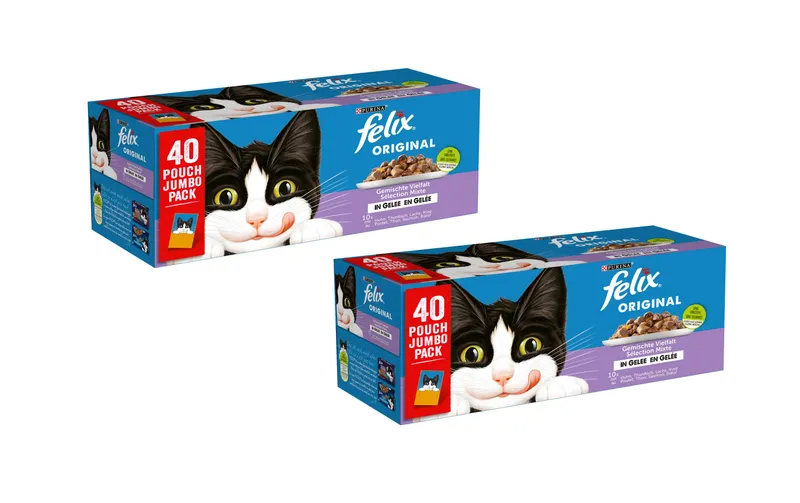 Felix Nassfutter Fleisch und Fisch in Gelée, 2x 40 x 85 g