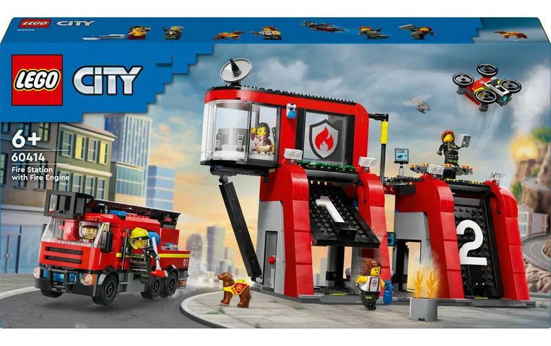 LEGO® City Feuerwehrstation with Drehleiterfahrzeug 60414