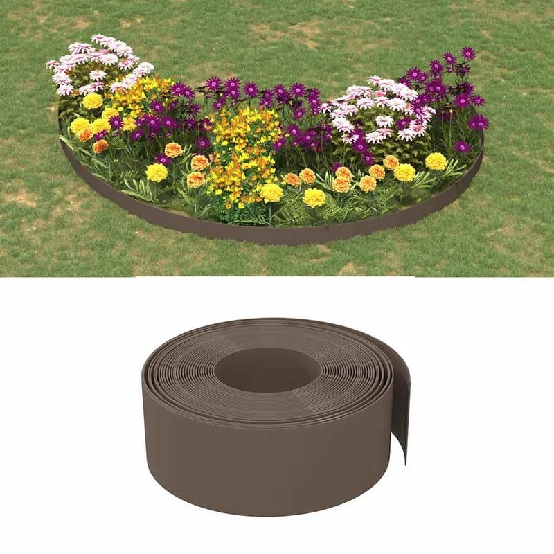 Rasenkanten 5 Stk. marrone 10 m 20 cm Polyethylen