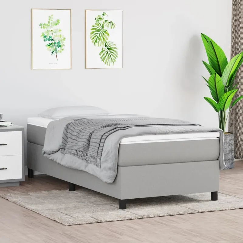 letto boxspringgestell Hellgrau 100x200 cm tessuto